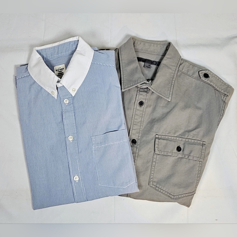 Old Navy Men's Casual Button Down, Y2K Long Sleeve EUC
